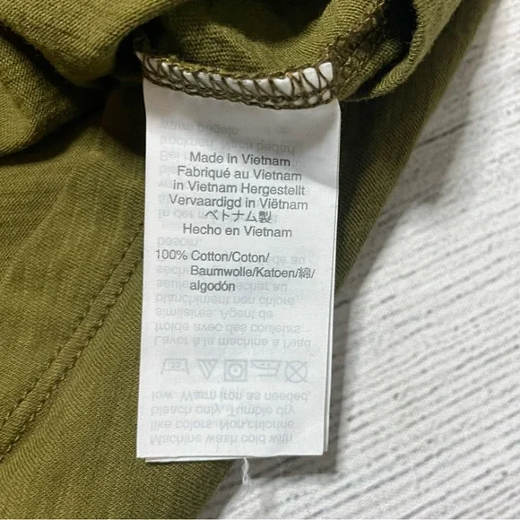 Madewell Solid Green V-Neck Short Sleeve Tee - Picture 5 of 8